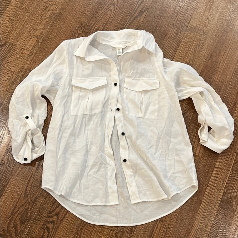 H&M White Button Down Shirt
